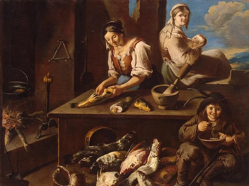 1664-Giacomo Francesco Cipper - Scena in cucina